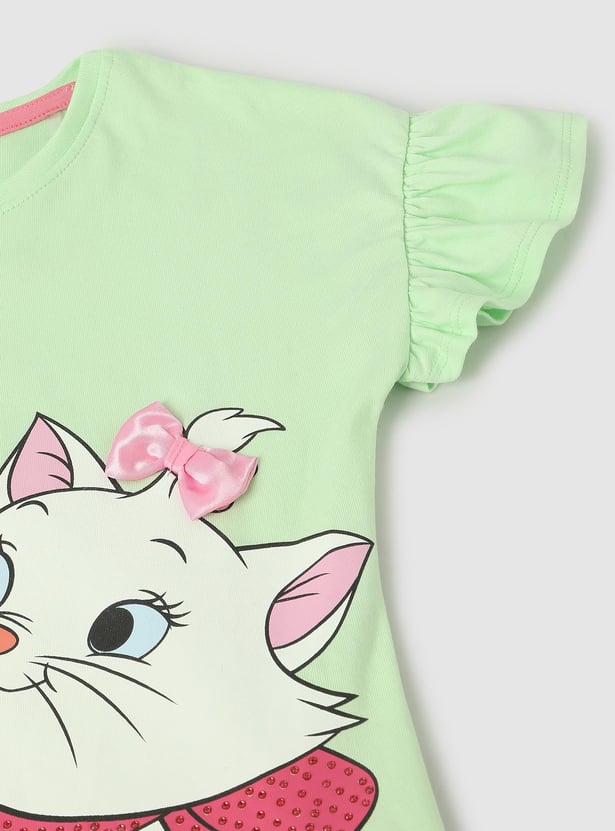 Girls Marie the Cat Printed T-shirt
