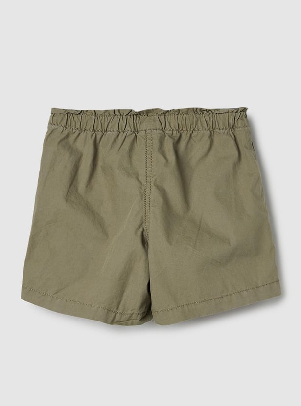 Girls Solid Woven Shorts