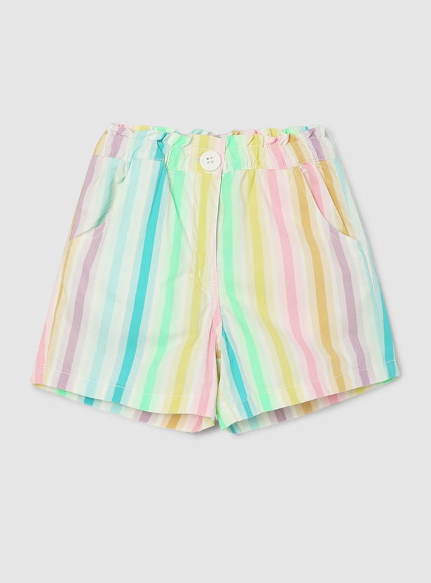 Girls Striped Casual Shorts