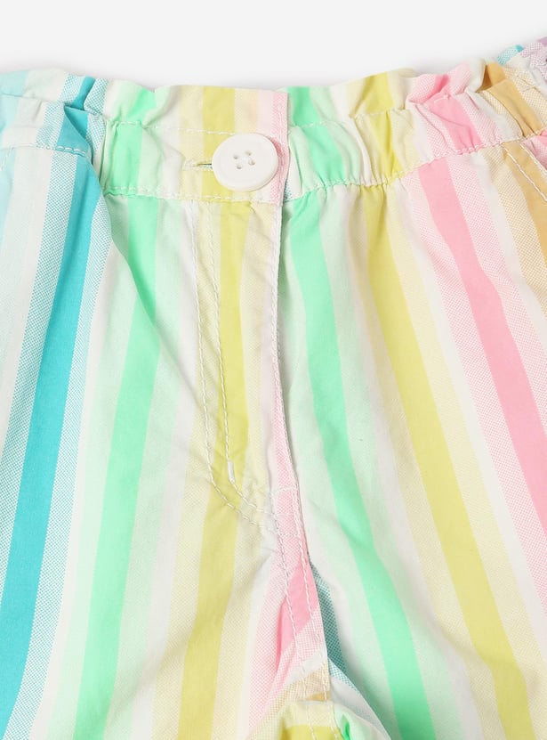 Girls Striped Casual Shorts