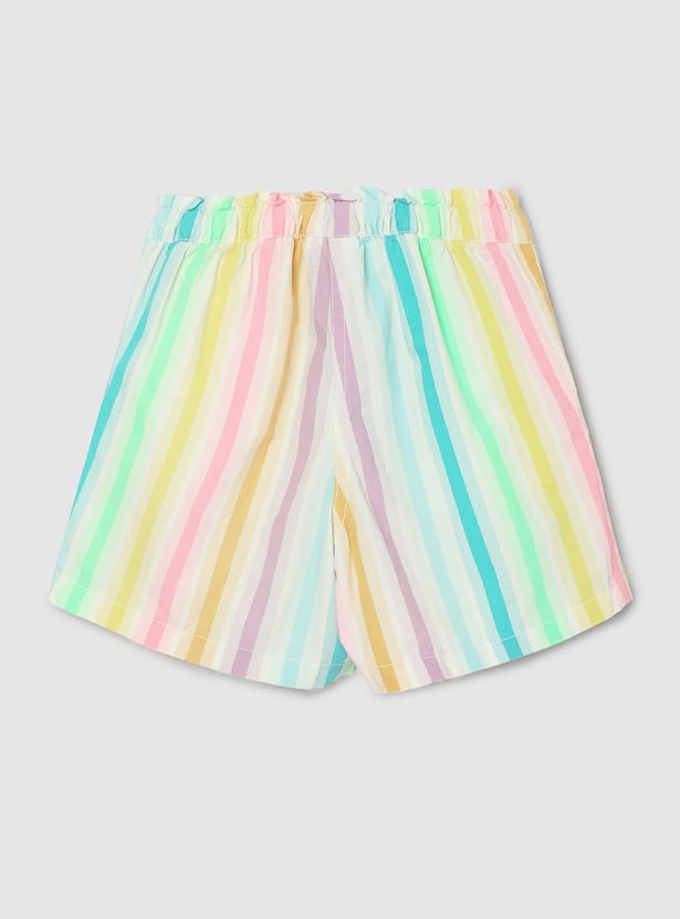 Girls Striped Casual Shorts