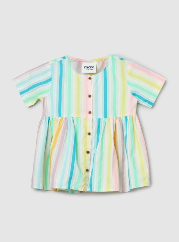 Girls Striped A-line Top