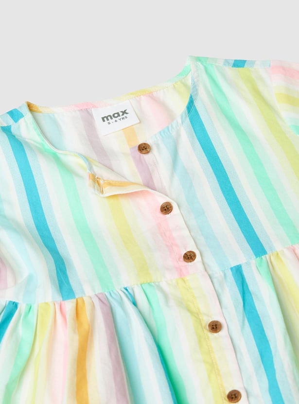 Girls Striped A-line Top