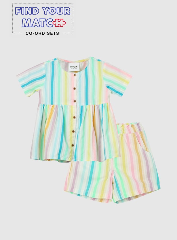 Girls Striped A-line Top