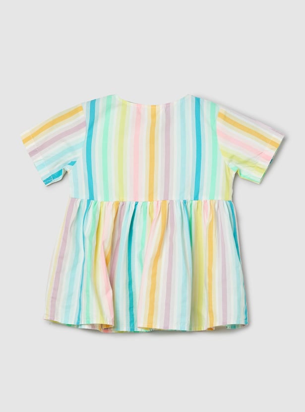 Girls Striped A-line Top