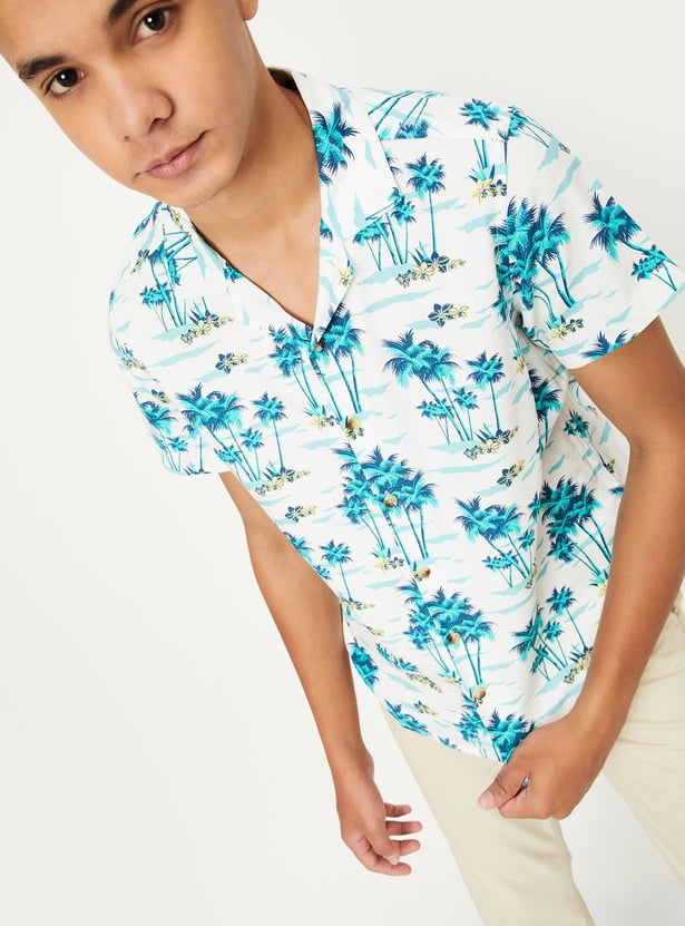 Boys Printed Resort Collar Shirt