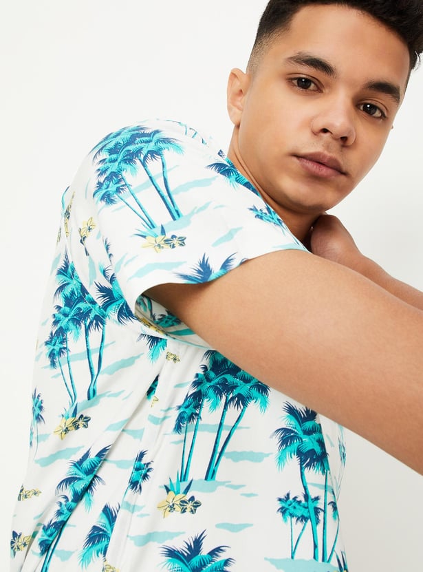 Boys Printed Resort Collar Shirt
