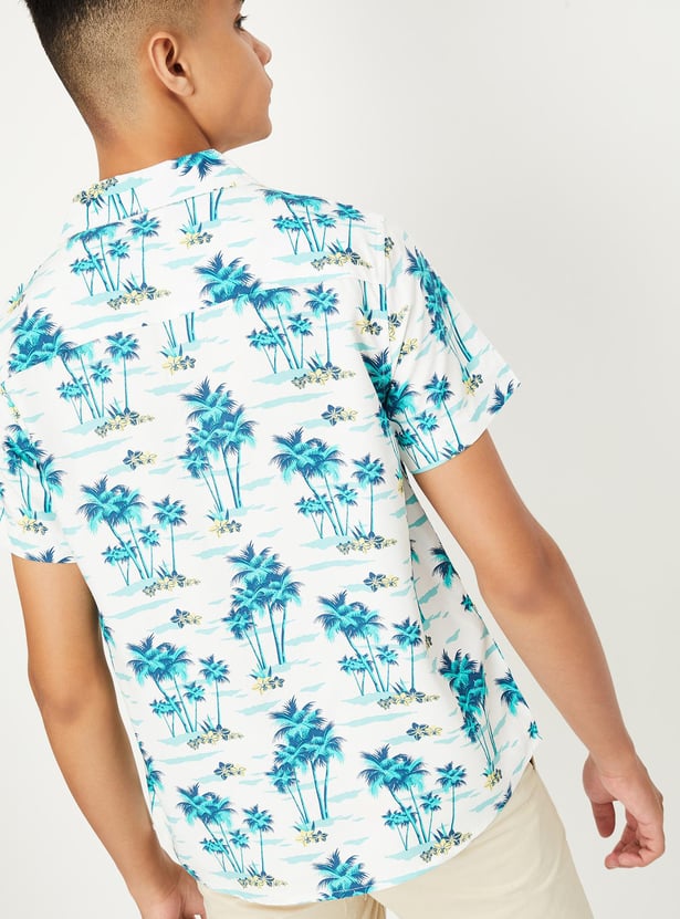 Boys Printed Resort Collar Shirt