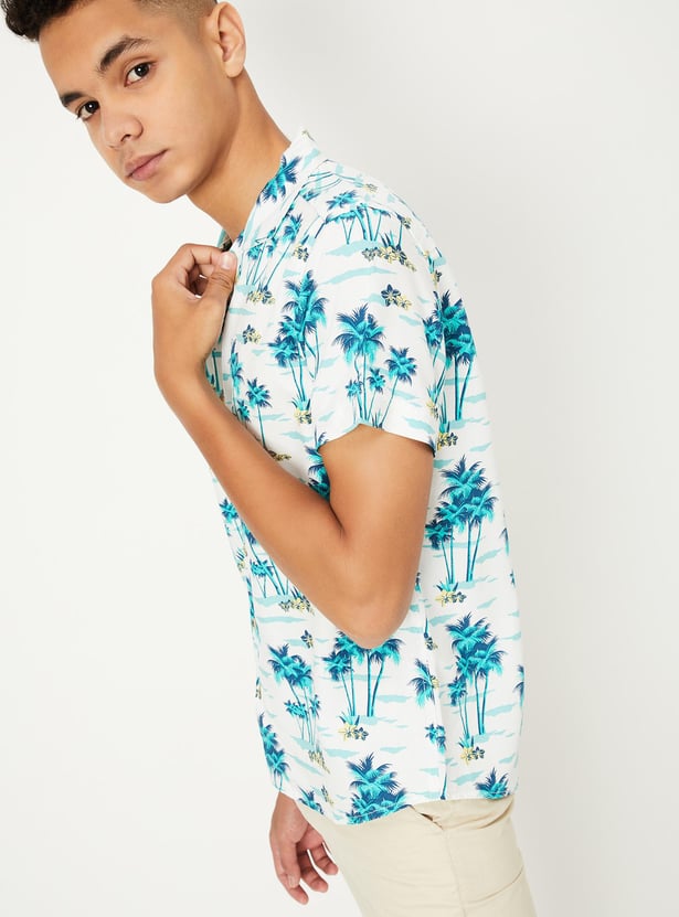 Boys Printed Resort Collar Shirt