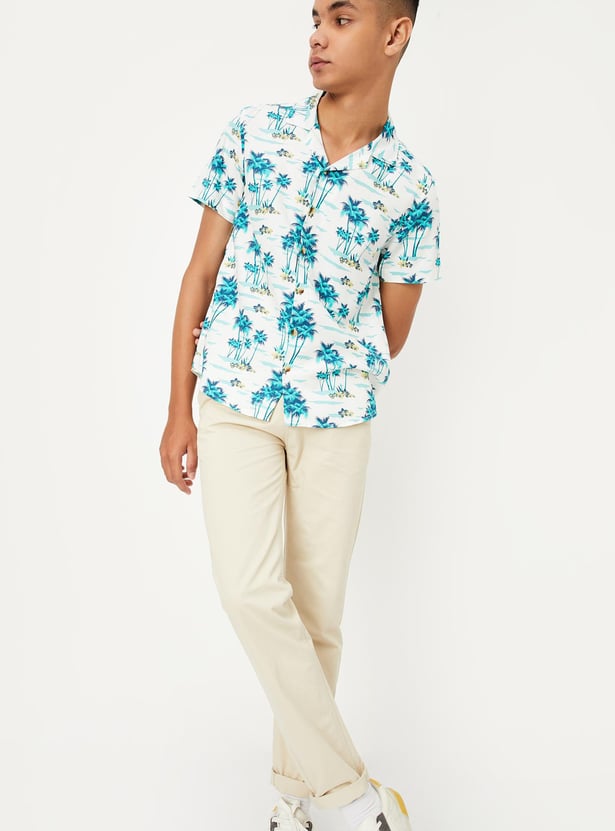Boys Printed Resort Collar Shirt
