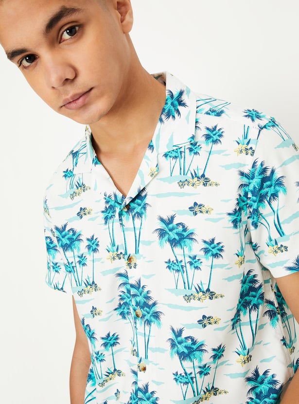 Boys Printed Resort Collar Shirt