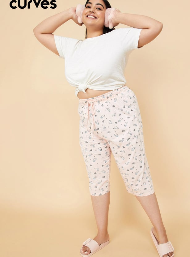 Women Printed Elasticated Capris