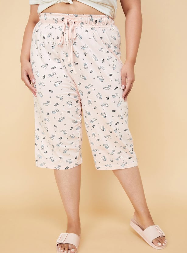 Women Printed Elasticated Capris