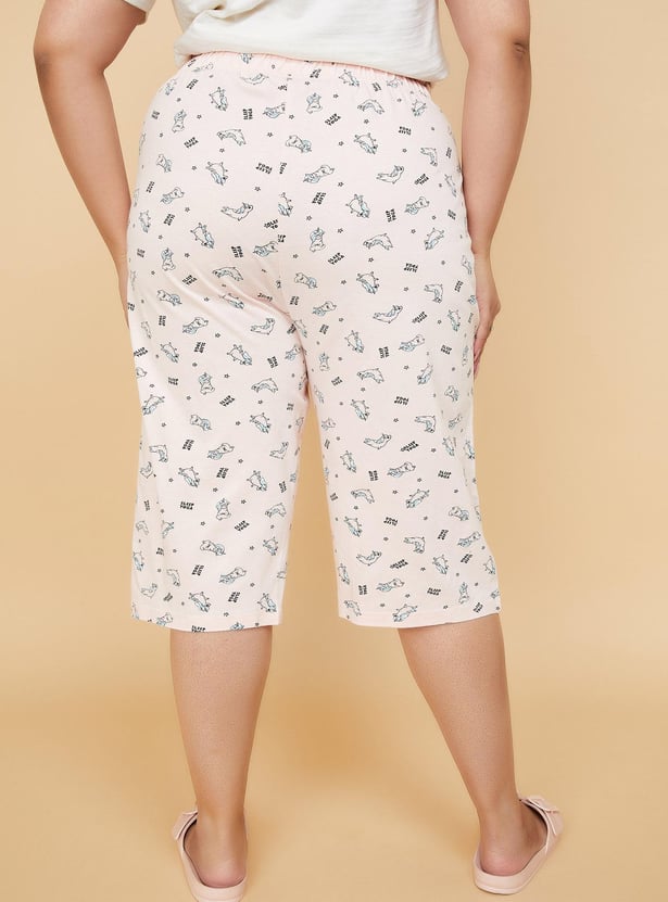 Women Printed Elasticated Capris