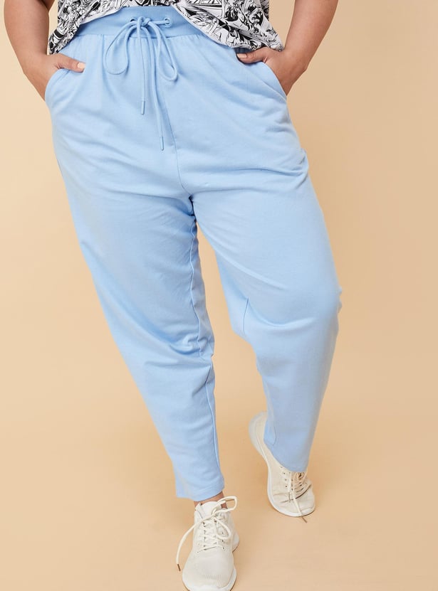 Women Solid Elasticated Track Pants