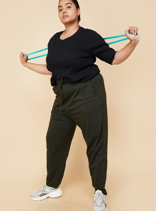 Women Solid Elasticated Track Pants