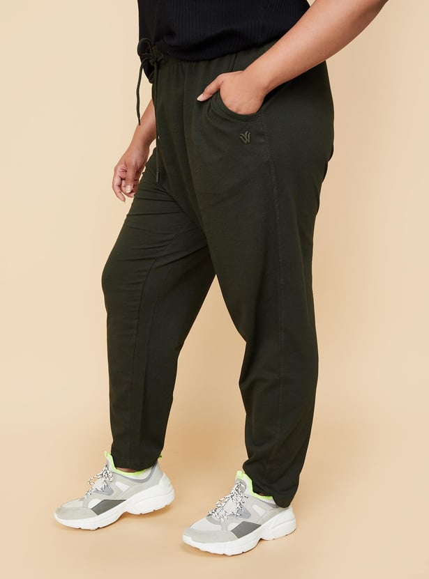 Women Solid Elasticated Track Pants