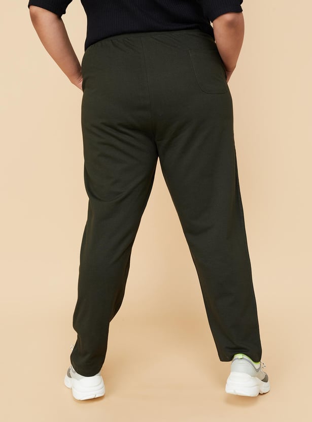 Women Solid Elasticated Track Pants