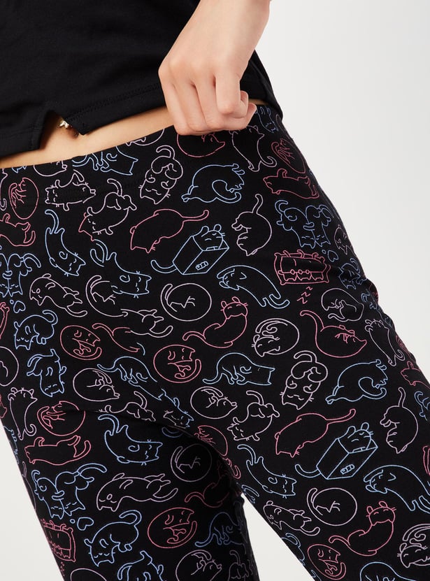Girls Printed Full-Length Leggings