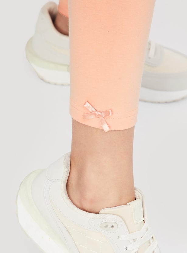 Girls Solid Full Length Leggings