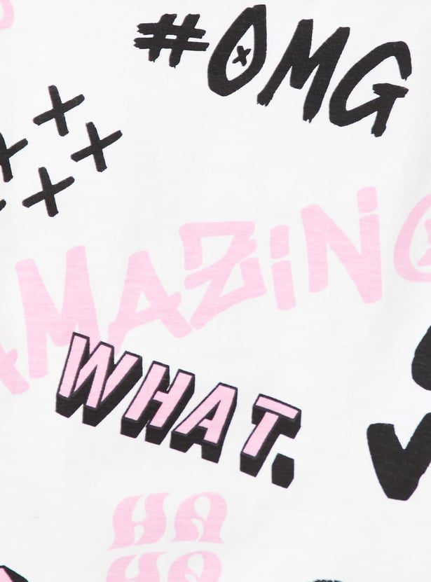 Girls Printed Cropped T-shirt