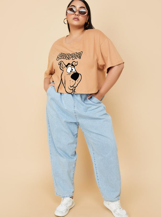 Women Scooby Doo Printed Cropped T-shirt