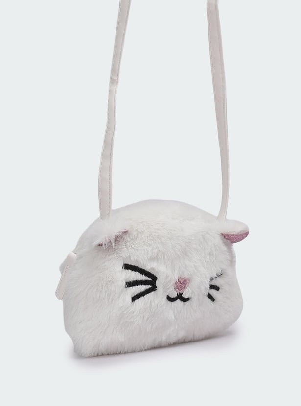 Girls Fur Kitty Sling Bag