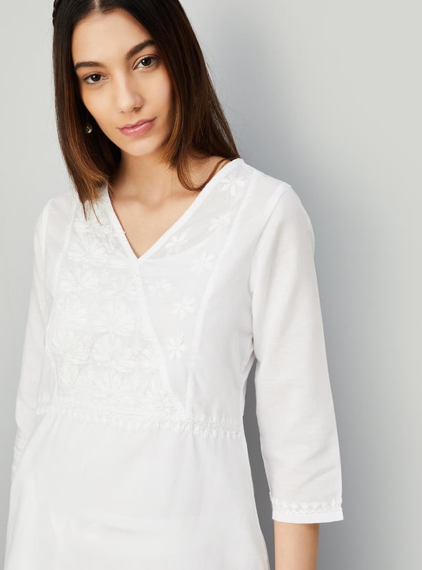 Women Chikankari Straight Kurta