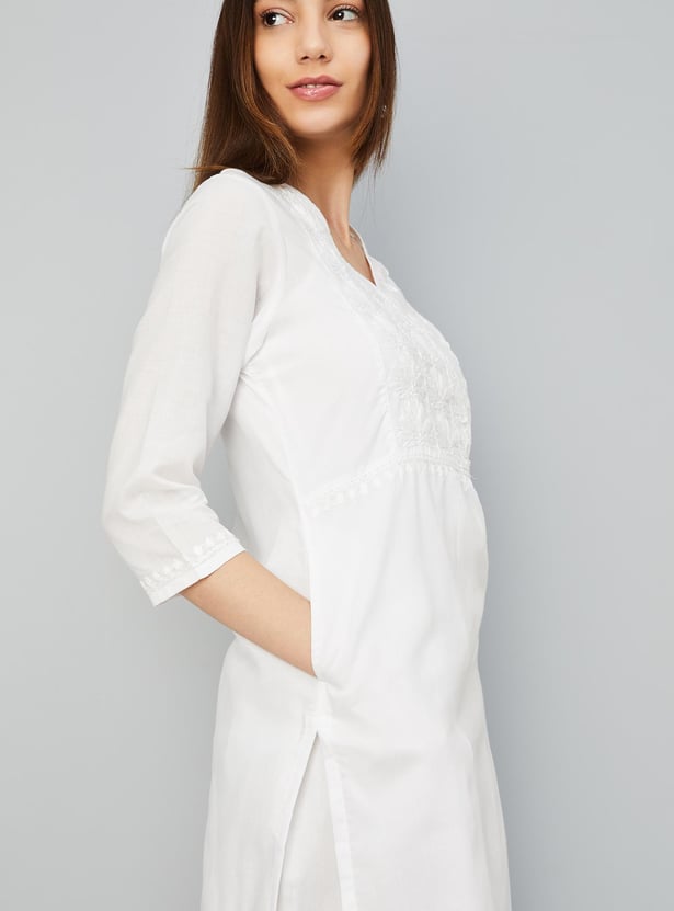 Women Chikankari Straight Kurta