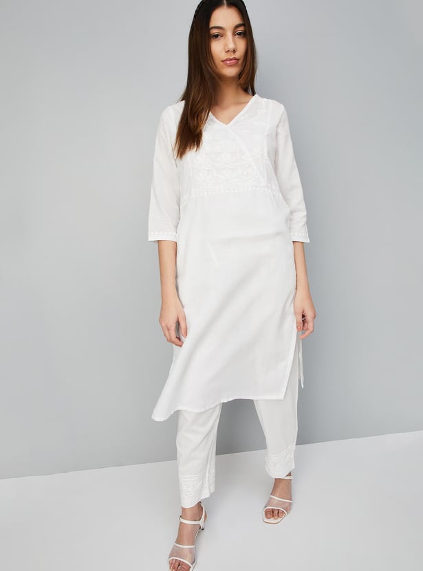 Women Chikankari Straight Kurta