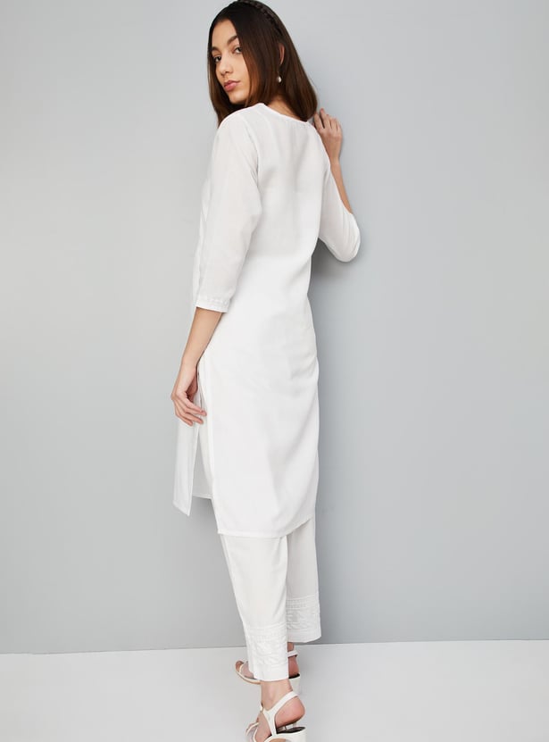 Women Chikankari Straight Kurta