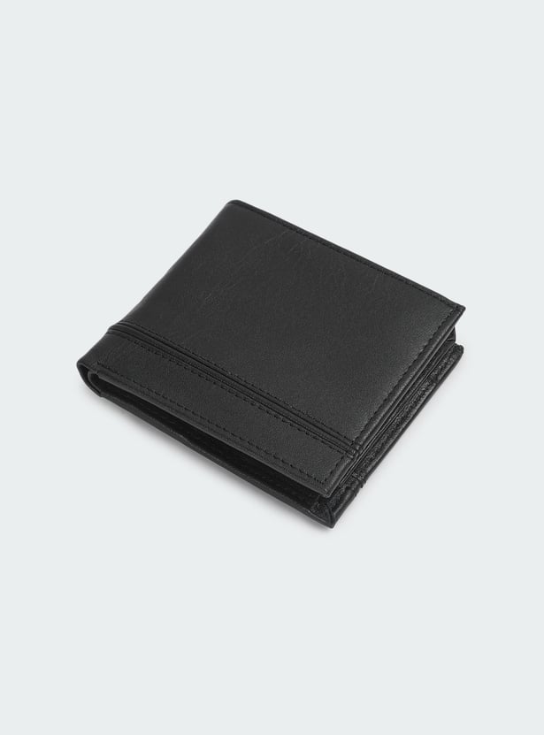 Men Solid Bi-Fold Wallet