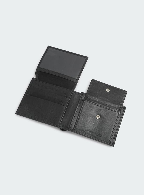 Men Solid Bi-Fold Wallet