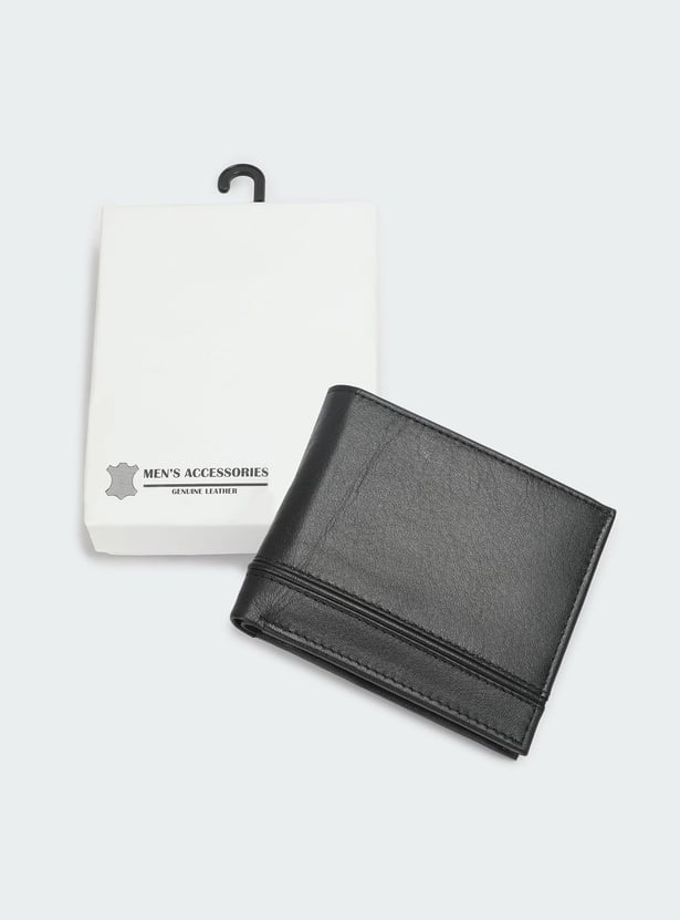 Men Solid Bi-Fold Wallet
