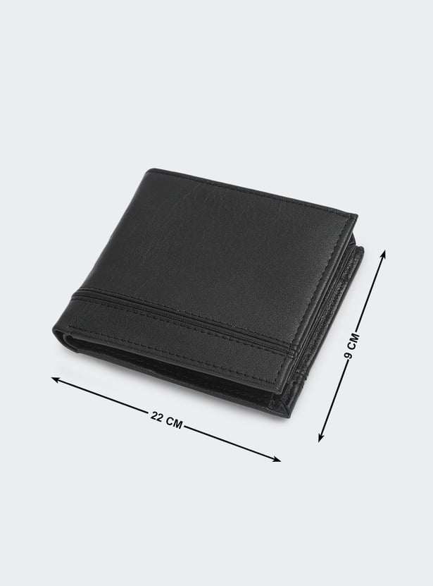 Men Solid Bi-Fold Wallet