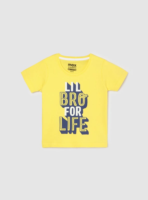 Boys Typographic Printed T-shirt