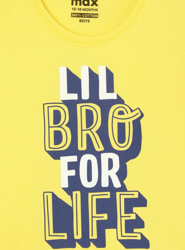 Boys Typographic Printed T-shirt