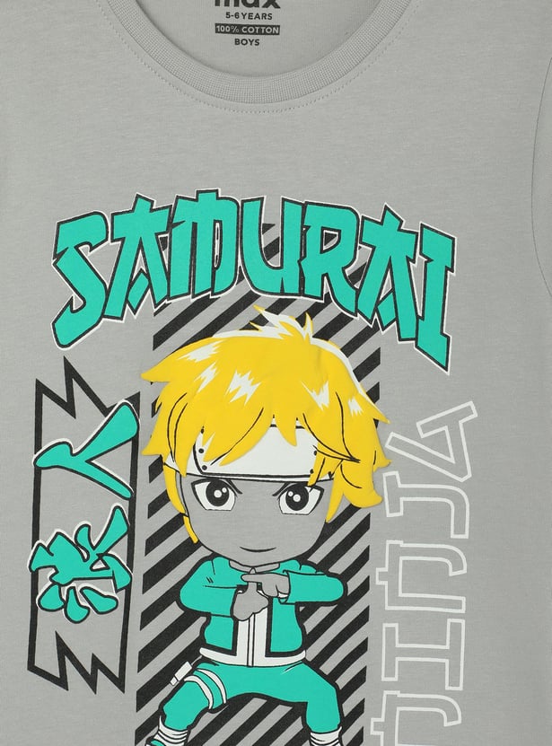 Boys Anime Printed T-shirt