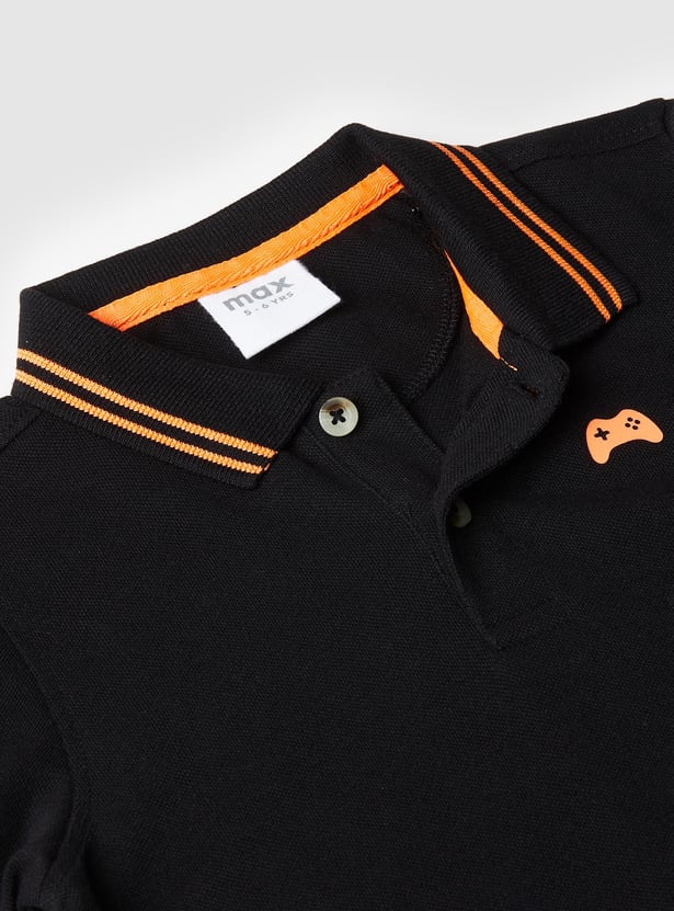 Boys Solid Polo T-shirt