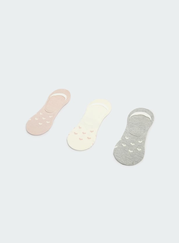 Women Printed No-Show Socks - Pack of 3