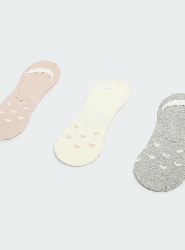 Women Printed No-Show Socks - Pack of 3