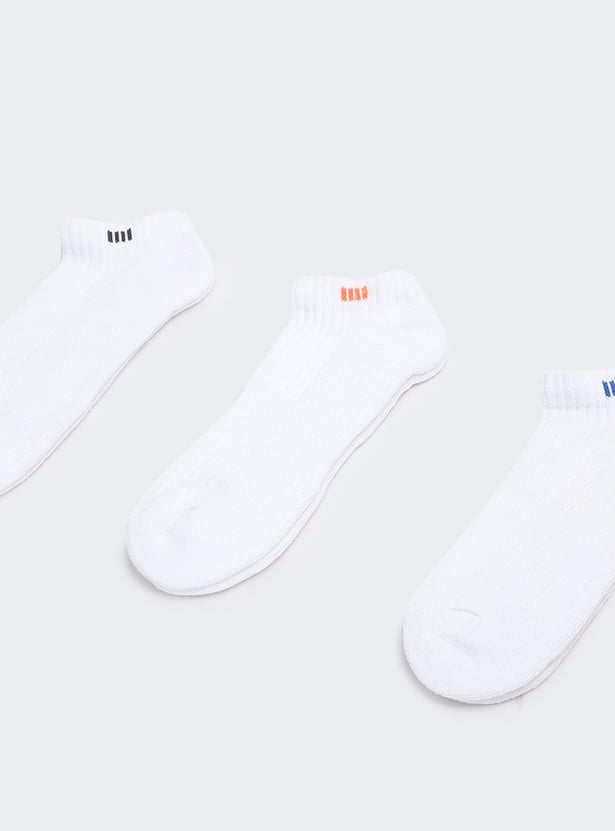 Men Solid Ankle Length Socks - Pack of 3