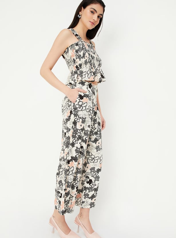 Women Printed Smocked Co-Ord Set