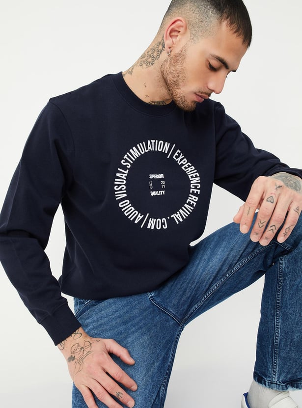 Men Typographic Printed Sweatshirt