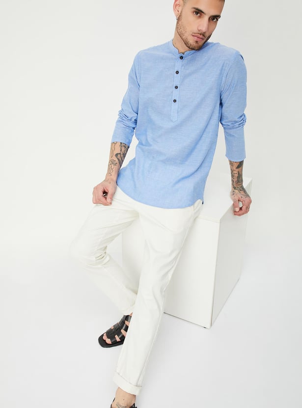 Men Solid Short Kurta