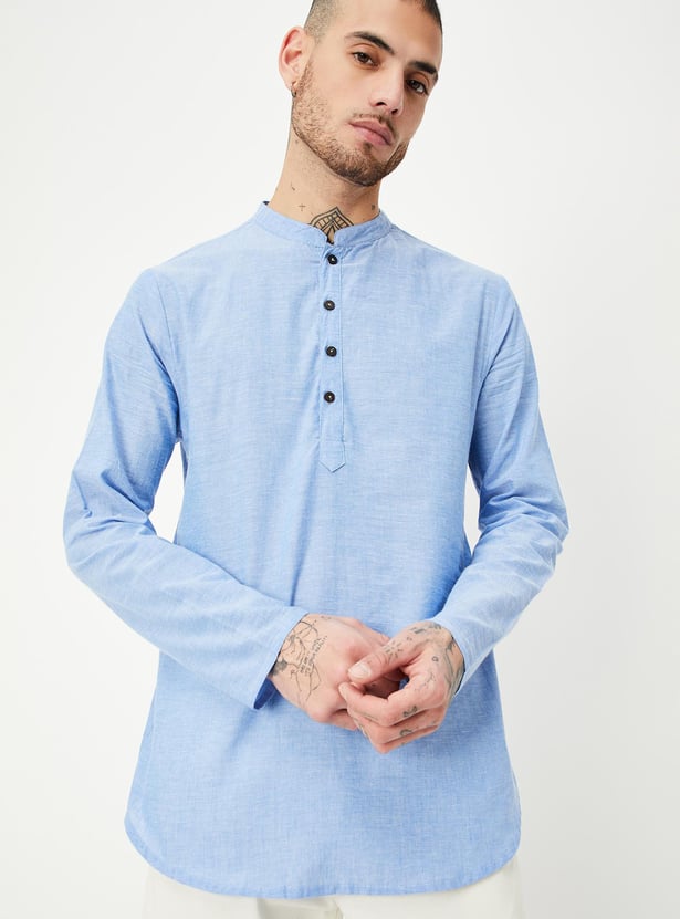 Men Solid Short Kurta