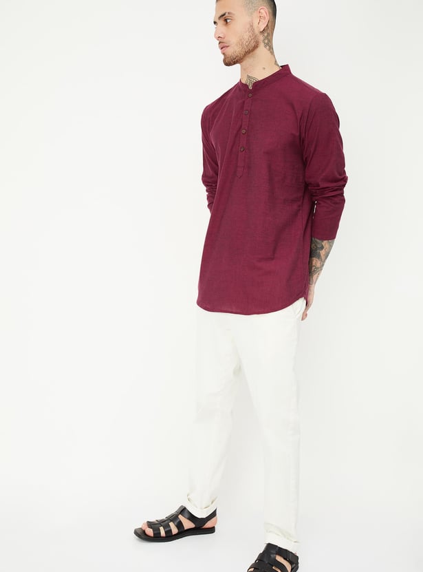 Men Solid Short Kurta