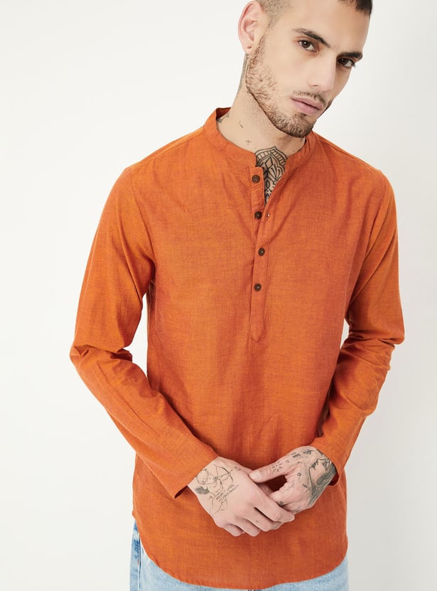 Men Solid Short Kurta