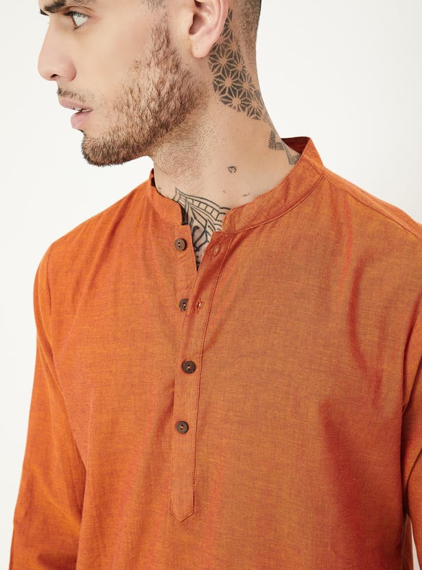 Men Solid Short Kurta