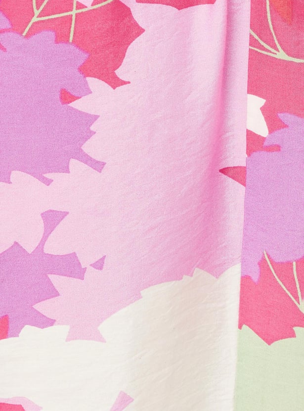 Women Printed Handkerchief Hem Dress